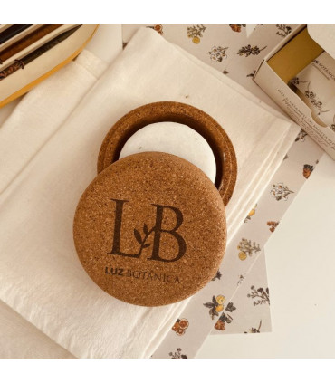 Jabonera Redonda de Corcho Luz Botánica – Accesorio Eco