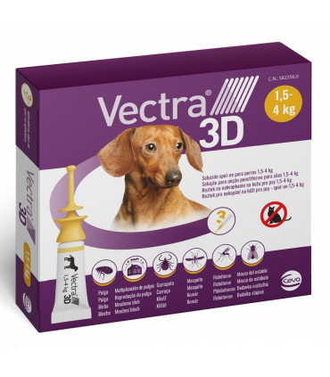 Vectra 3D 1.5 kg 3 Pipetas | Antiparasitario para Perros