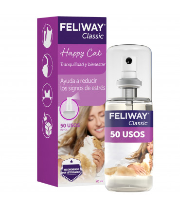 FELIWAY Classic Spray 60 ml – Spray de feromonas antiestrés para gatos
