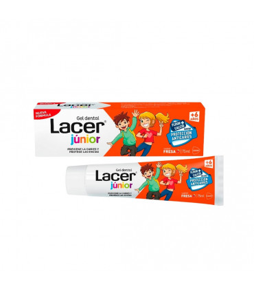 Lacer Junior Fresa 75ml | Protección Dental para Niños